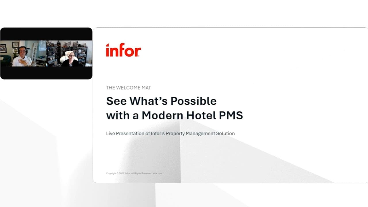 Infor video: See What's Possible with a Modern Hotel PMS — a live presentation of Infor's property management solution